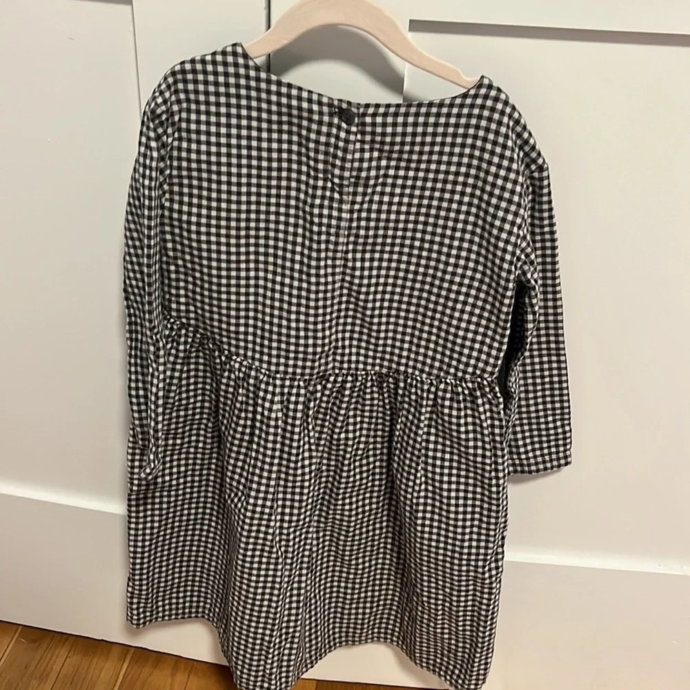TEA COLLECTION check curved yoke dress size 7